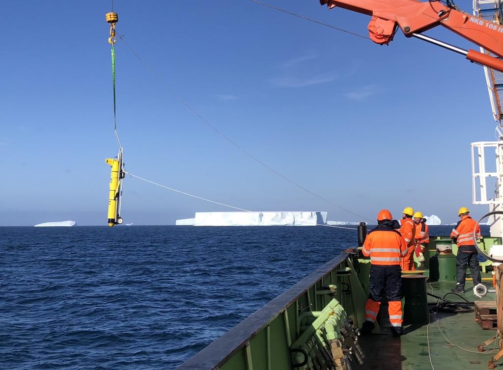 A glider being deployed during the mission.