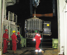 2300 hrs: the CTD is recovered on board