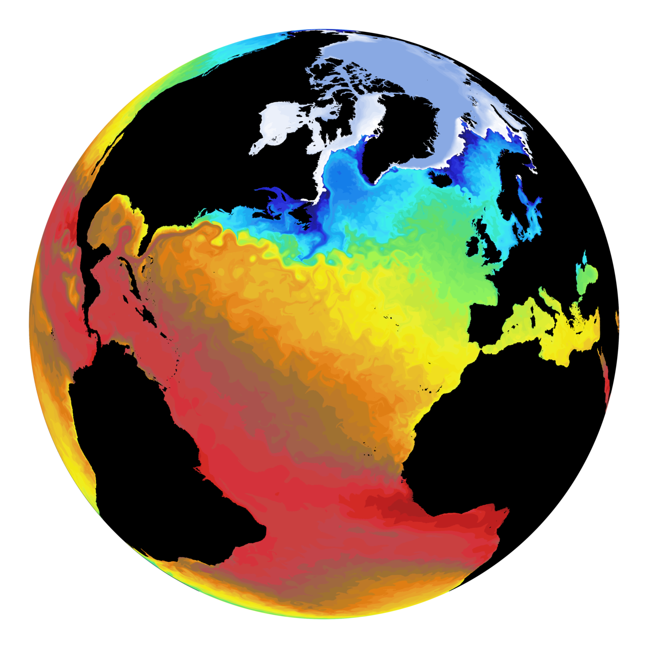 Ocean and Climate: we use global-scale modelling at the National Oceanography Centre to understand how storage and transport of heat by the oceans will influence climate change. 