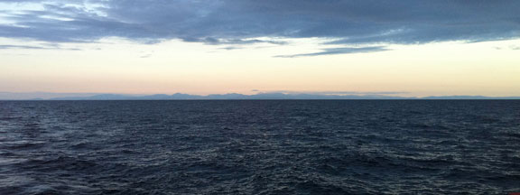 The Irish Sea yesterday evening, with the Lake District along the horizon