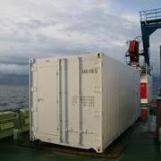 The shipping container which has been modified for use as a laboratory