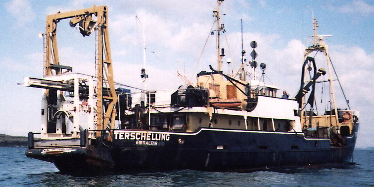 The Autosub-2 support vessel MV Terschelling in the Celtic sea