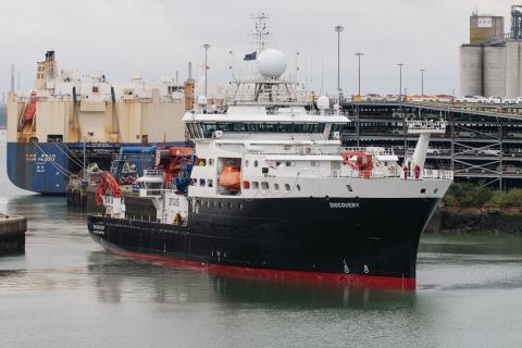 RRS Discovery returning to her home port of Southampton