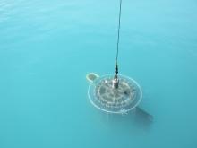a CTD being deployed in the Southern Ocean