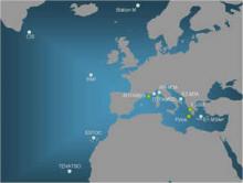 Map of the open ocean observatories of the EuroSITES network (credit EuroSITES/NOC)