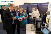UKRI’s Sir Mark Walport with the demo rig