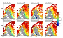Model results water temperature and salinity profiles 