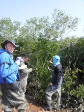Part of the team during a visit to the study area.