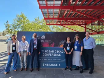 NOC representatives (left to right) included Dr Katy Hill, Dr Jo Hopkins, NOC CEO Dr John Siddorn, Dr Patricia López-Garcia, Dr Helen Snaith and Alan Evans. Prof. Ed Hill also attended.