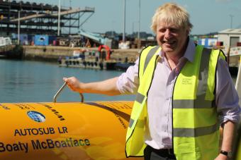 Foreign Secretary Boris Johnson, on a visit to the NOC in Southampton