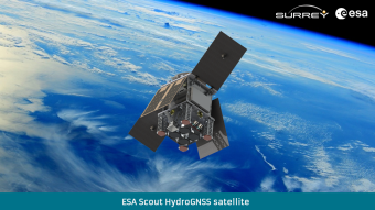 Artists impression of HydroGNSS satellite in orbit. Credit: SSTL