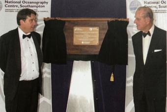 Unveiling a new name, Professor Ed Hill and HRH the Duke of Edinburgh.