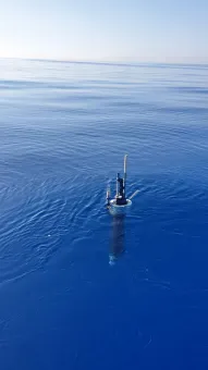 Autonomous profiling float deployed in the ocean