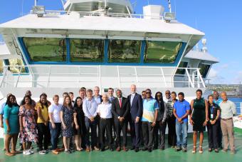 SeaSINC reception held onboard the RRS James Cook upon the ships arrival alongside in Barbados on completion of the expedition