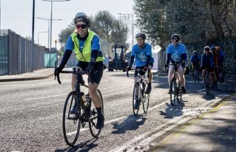 The NOC team setting off from Southampton on their Cycle Challenge to Liverpool.