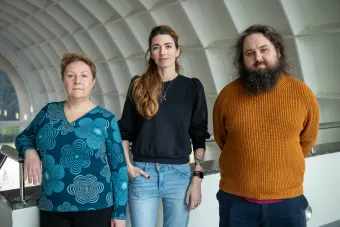 L-R, Professor Christine Gommenginger, Dr Alejandra Sanchez-Franks and Dr Carl Spingys.