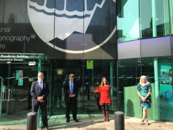 Kevin Horsburgh, Ed Hill, Angela Hibbert and Amanda Solloway outside the NOC in Liverpool