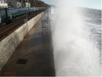 An image of overtopping wave, taken as part of the data collection. Image: University of Plymouth