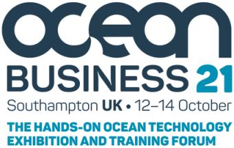 Ocean Business 2021 logo "The hands on ocean technology exhibition and training forum"