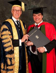 Prof Ed Hill (right) with Sir Peter Middleton, Chancellor of the University of Sheffield