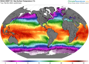 Image credit: Climate Reanalyzer (n.d.). [Monthly Sea Surface Temperature]. Climate Change Institute, University of Maine. Retrieved [Feb 08, 2023], from https://climatereanalyzer.org/
