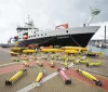 RRS Discovery with some of NOC’s autonomous vehicles in the foreground