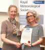 Dr Elizabeth Kent being presented with the Adrian Gill Prize by Professor Joanna Haigh, President of the RMS