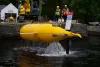 Ocean robot ALR1500 being raised from Loch Ness after a commissioning trial