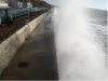 An image of overtopping wave, taken as part of the data collection. Image: University of Plymouth