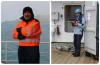 Award winners Richard Lampitt and Marilena Oltmanns pictured working at sea