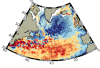 Sea surface temperature pattern associated with the ocean contribution to unusual mixed layer heat variations (red warm, blue cold). Source: the NEMO ocean model component of the high-resolution climate simulation used for part of the study